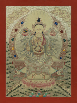 Maitreya Buddha Thangka - (11" * 15")