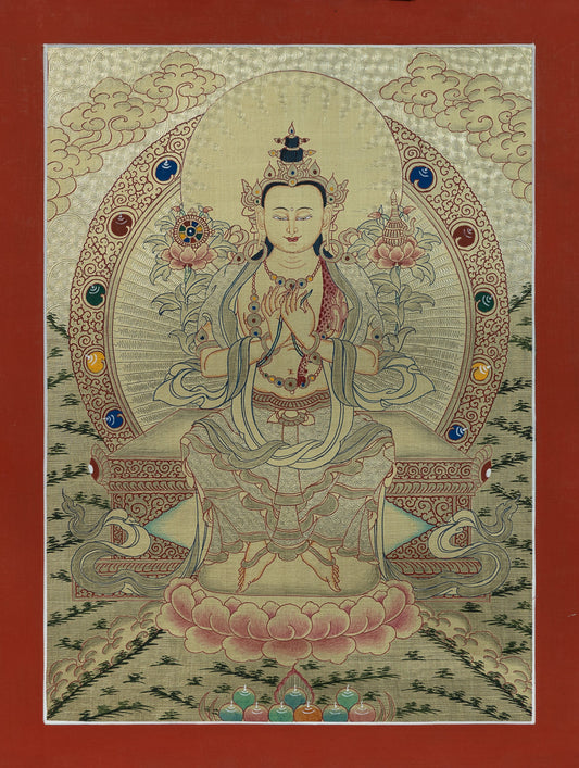 Hand Painted Maitreya Buddha Thangka