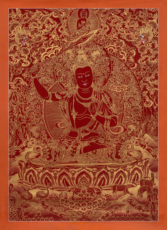 Manjushree Thangka - (17" * 24")
