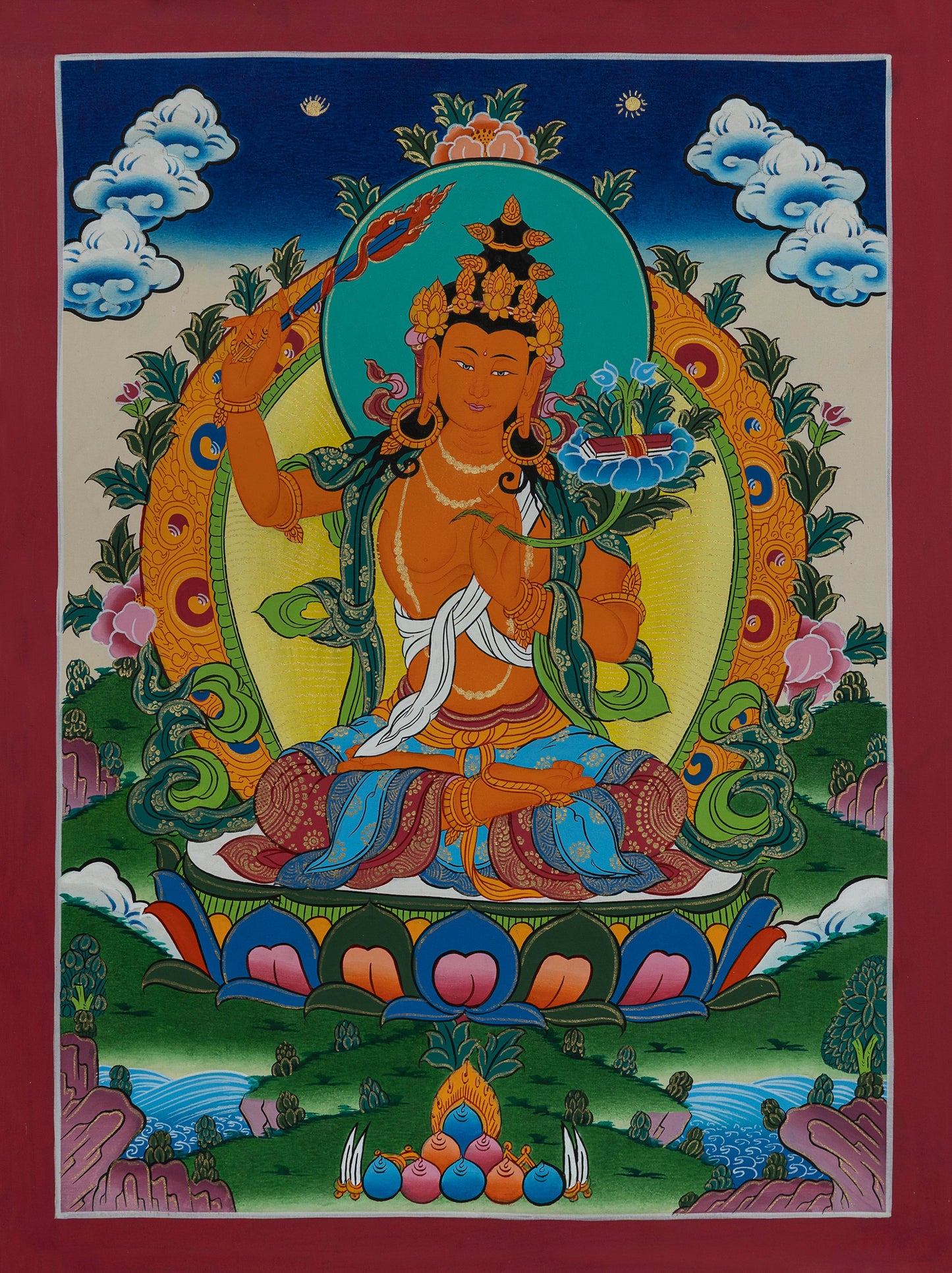 Manjushree Thangka - (15" * 20")