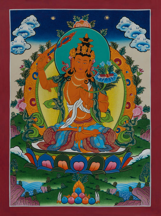 Manjushree Thangka - (15" * 20")