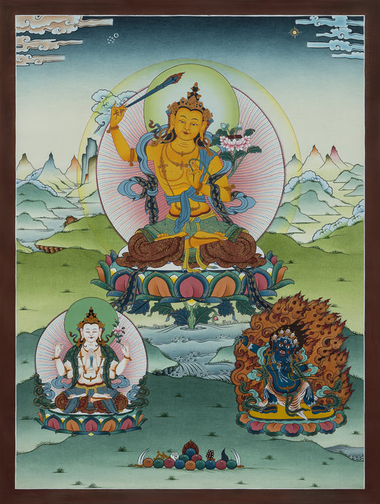 Hand Painted Manjushri Thangka Painting
