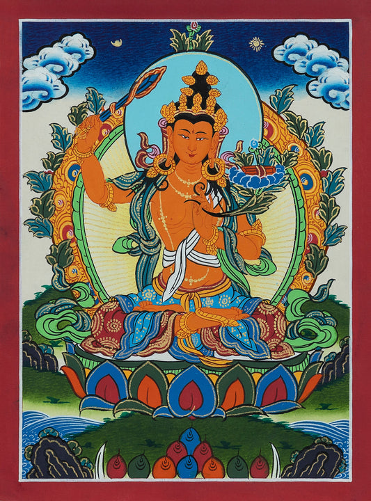 Hand Painted Manjushri Thangka Painting
