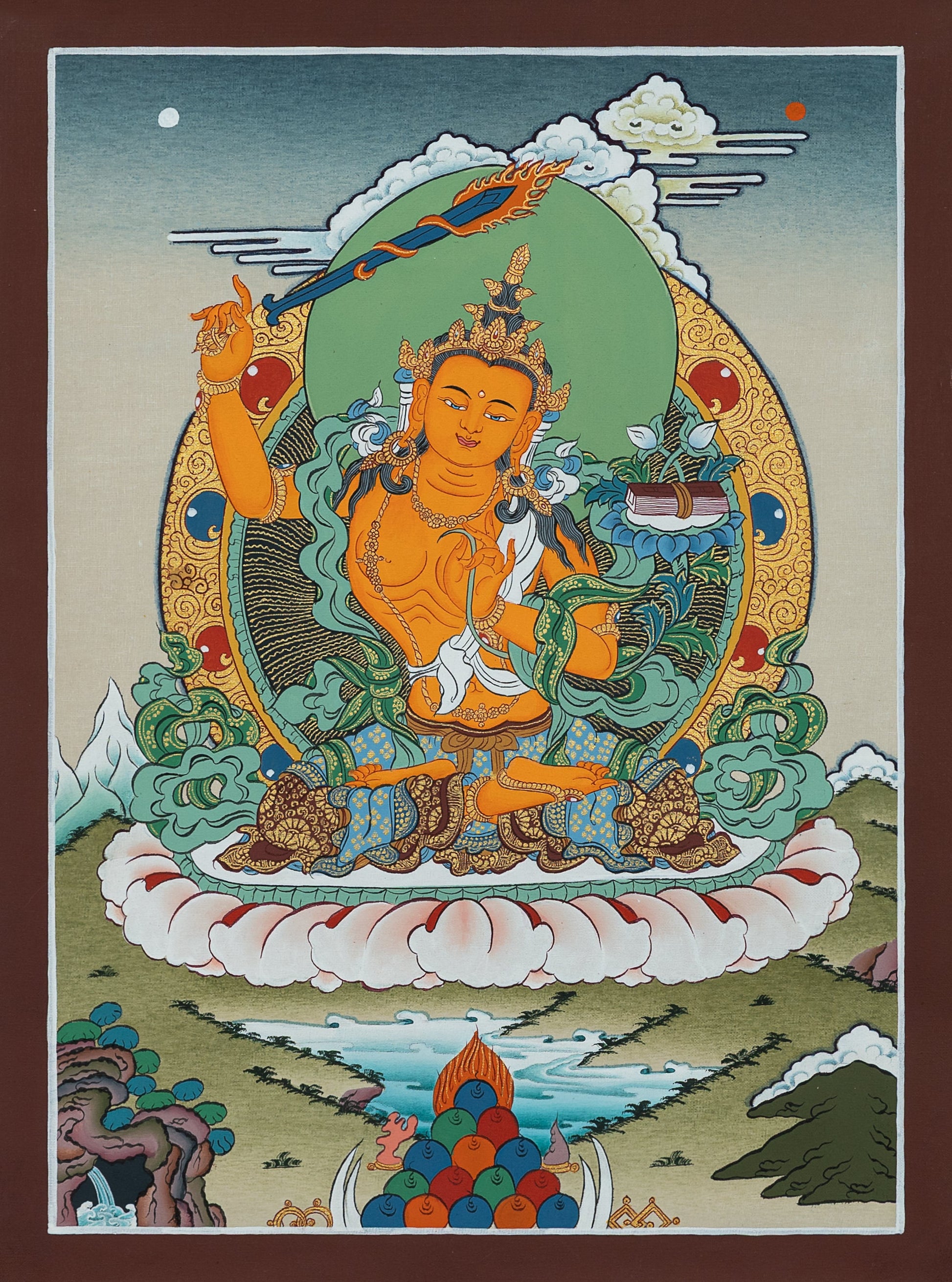 Hand Painted Manjushri Thangka Painting