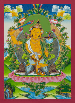 Manjushri Thangka - (10" * 14")