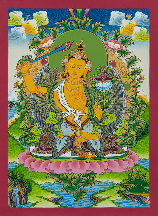 Hand Painted Manjushri Thangka Painting