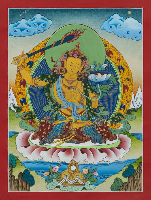 Hand Painted Manjushri Thangka Painting