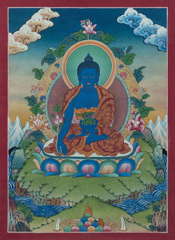 Medicine Buddha Thangka - (16" * 23")
