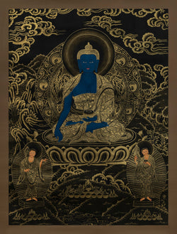 Medicine Buddha Thangka - (16" * 22")