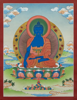Medicine Buddha Thangka - (15" * 20")