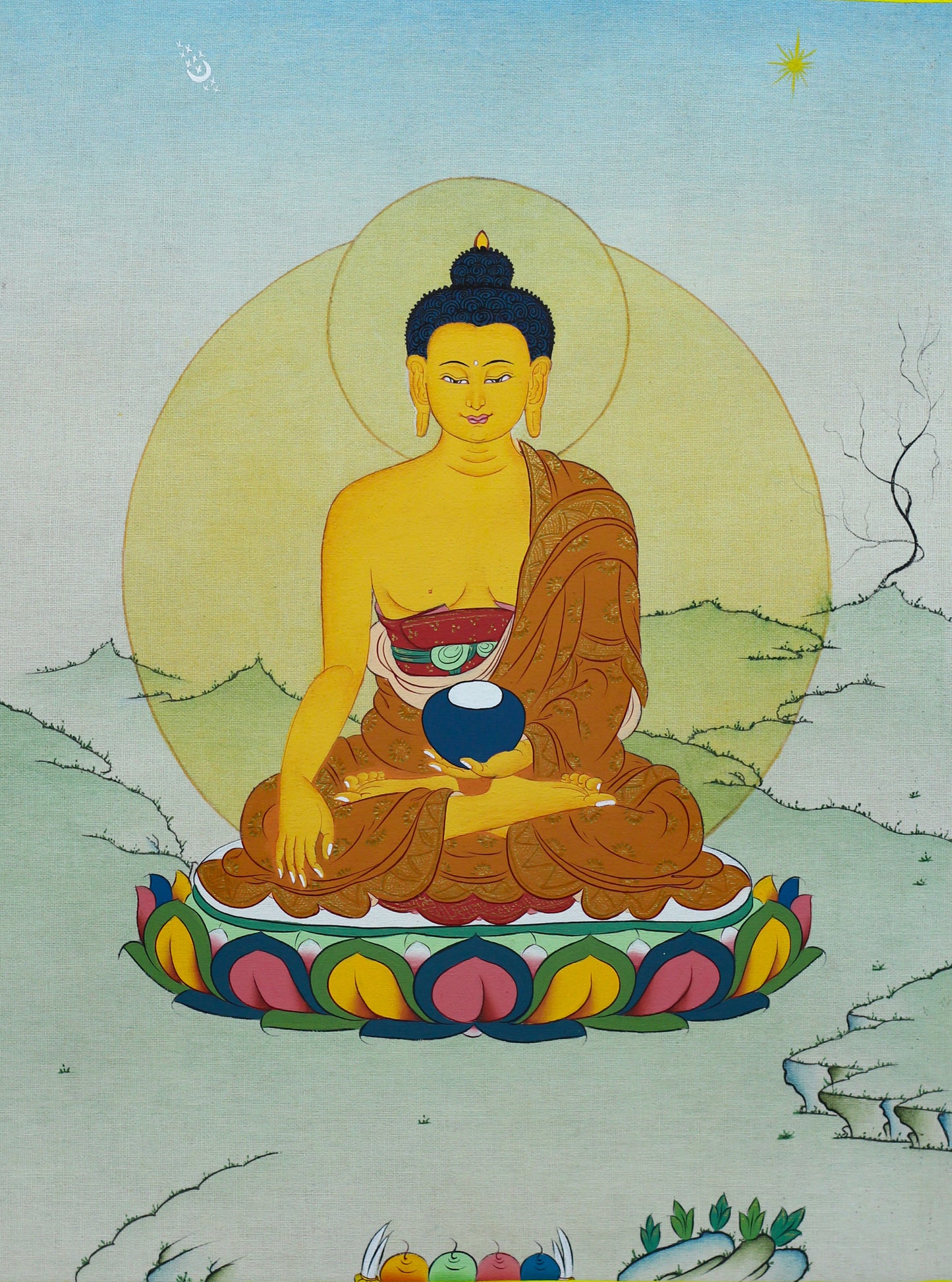 Shakyamuni Buddha Thangka - (9" * 12")