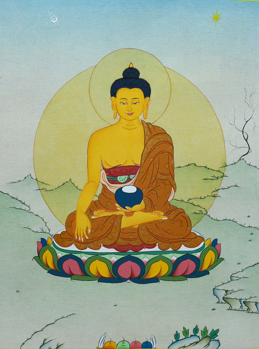 Shakyamuni Buddha Thangka - (9" * 12")