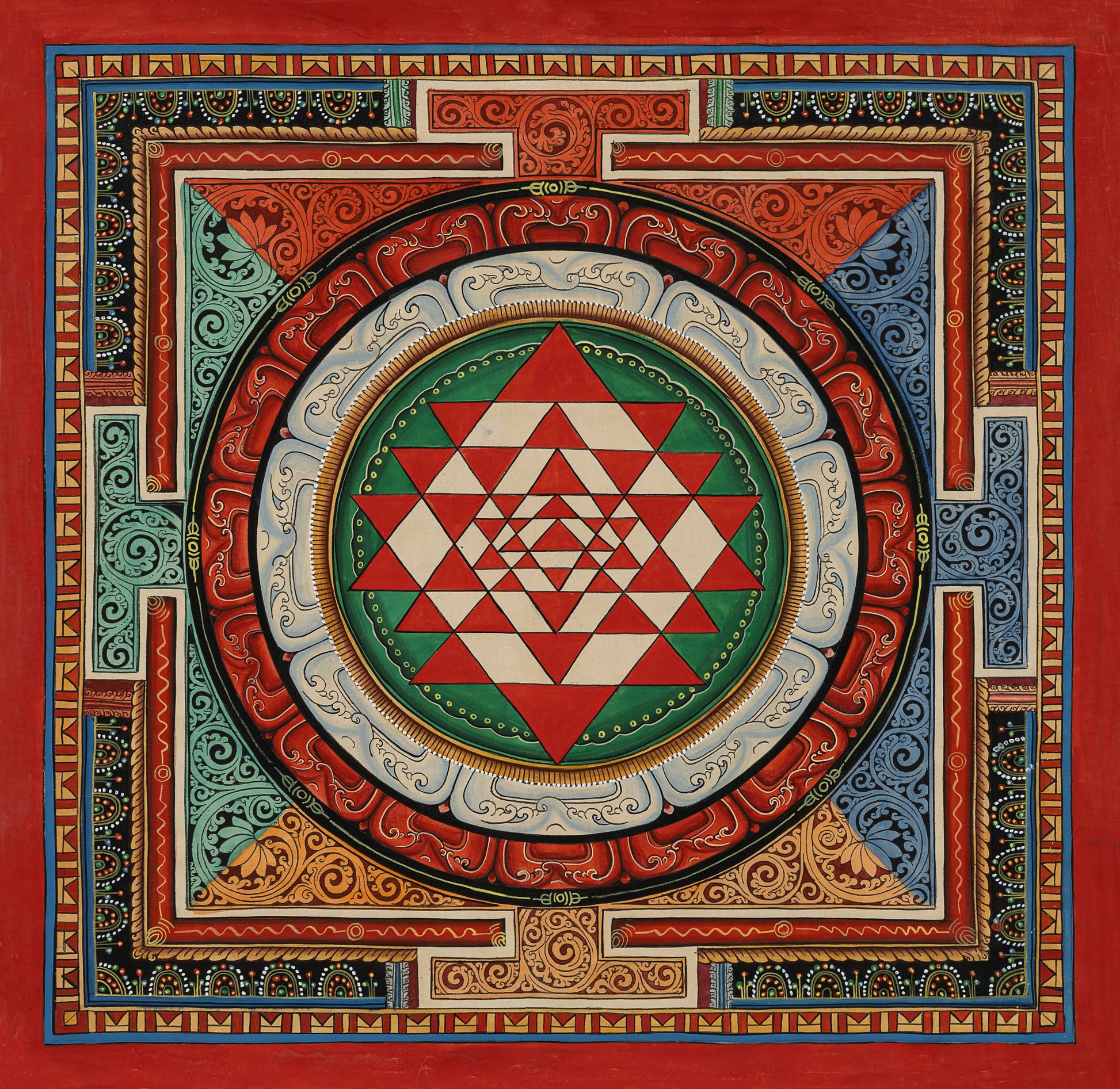 Sri Yantra Mandala Thangka Painting