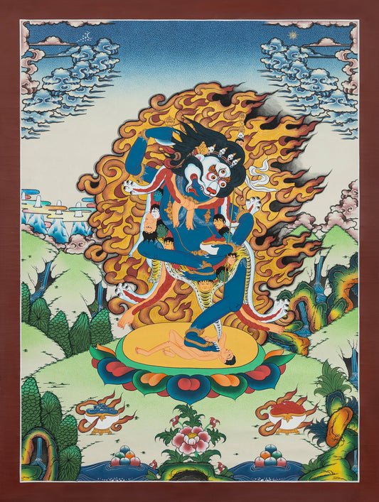 Singhamukha Thangka Painting
