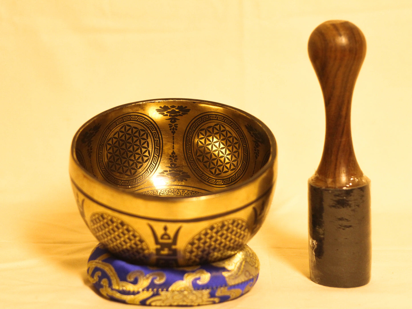 Lotus Engraved Tibetan Singing Bowl