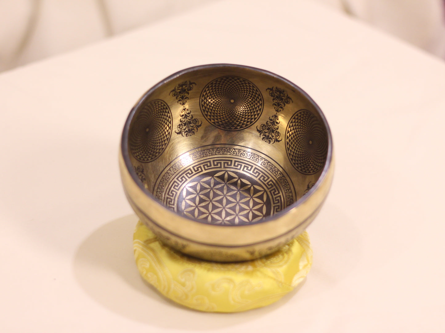 Lotus Engraved Tibetan Singing Bowl