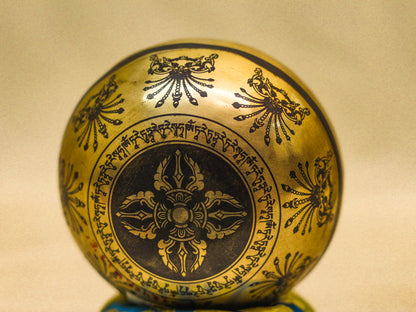 Green Tara Carved Singing Bowl (Small)