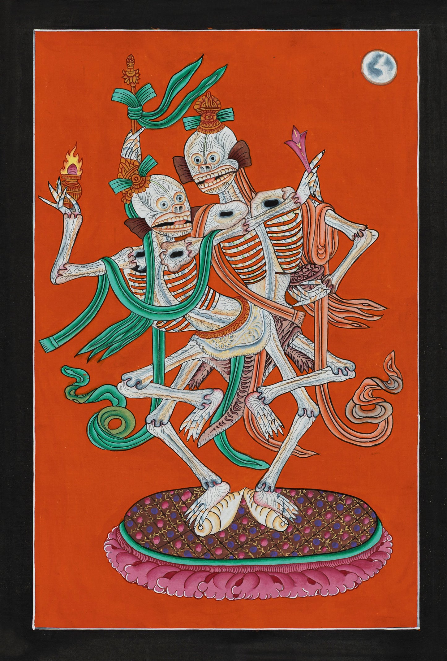 Citipati Skeleton Thangka Painting