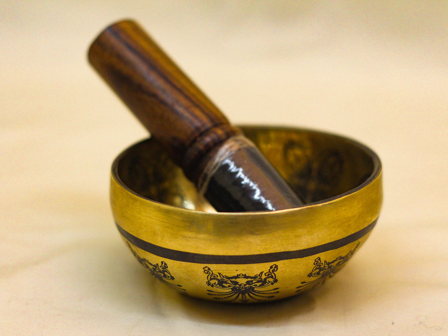 Green Tara Carved Singing Bowl (Small)