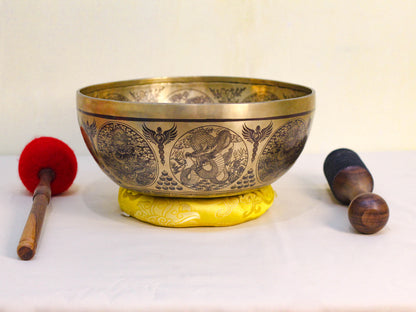 Chitipati Engraved Tibetan Singing Bowl