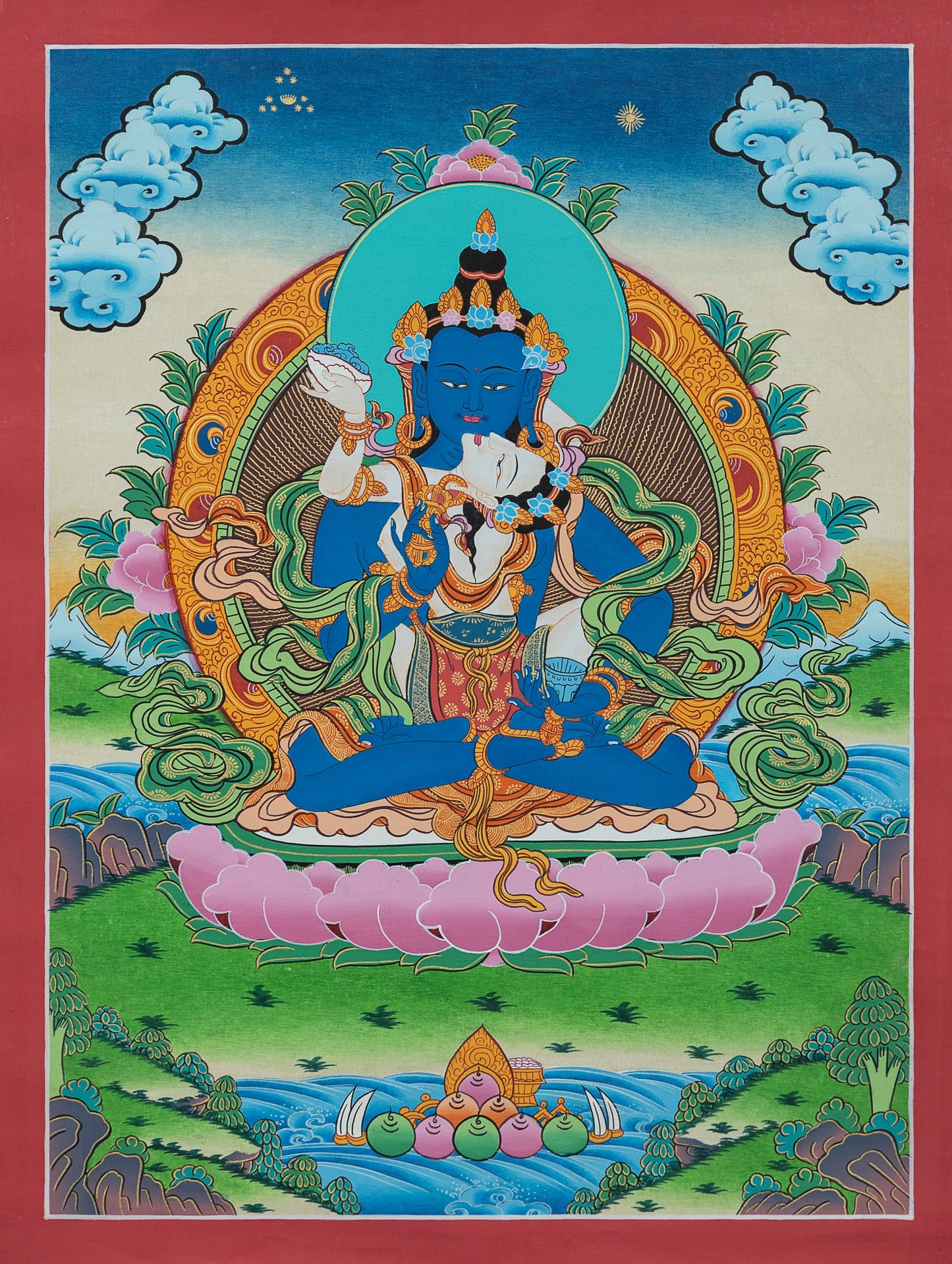 Vajradhara Thangka - (15" * 21")