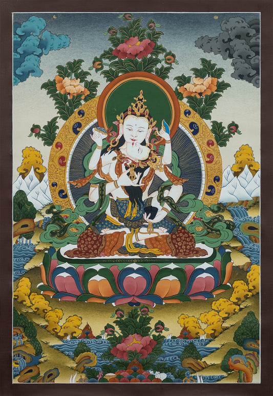 Hand Painted Vajrasattva Thangka Painting