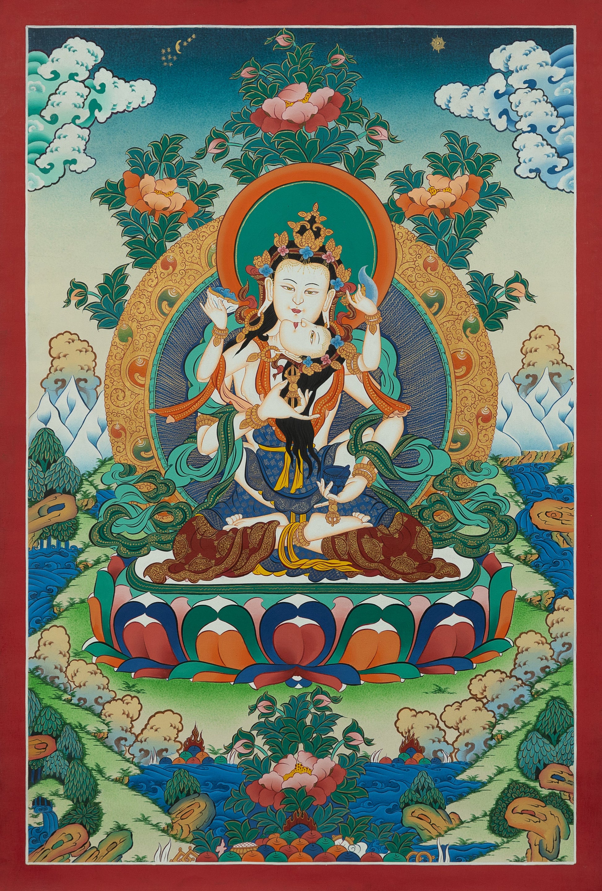 Hand Painted Vajrasattva Thangka Painting