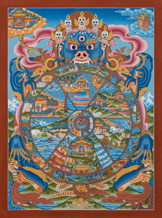 Hand Painted Wheel of Life Thangka Painting