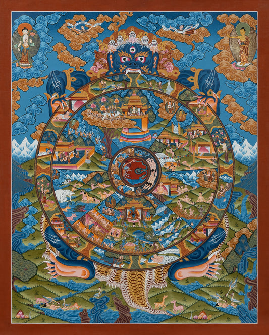 Hand Painted Wheel of Life Thangka Painting