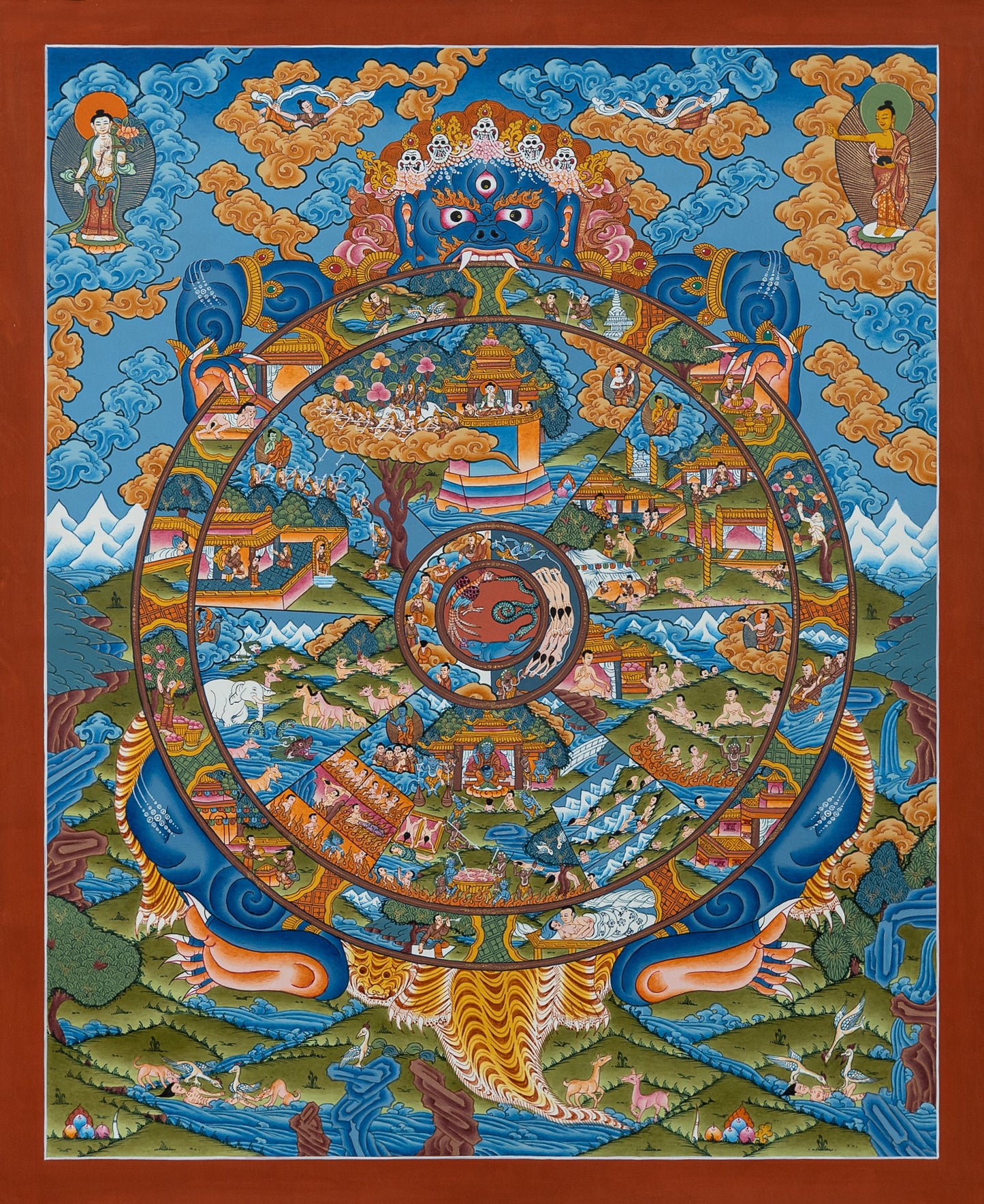 Wheel of Life Thangka - (16" * 20")