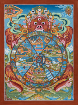 Wheel of Life Thangka - (17" * 24")