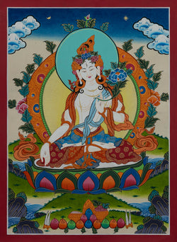 White Tara Thangka - (14" * 20")