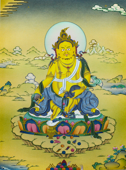 Yellow Jambhala Thangka
